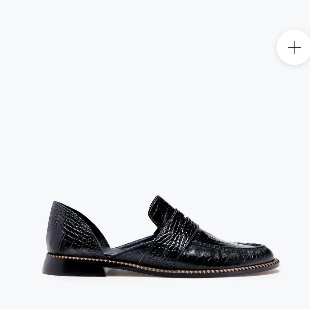 Freda Salvador Tash D'orsay Loafers Black Croc